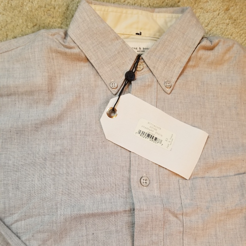 New rag & bone stone stanard issue shirt size xs